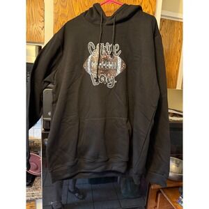 Womens‎ Black Game Day Football Graphic Hoodie Sweatshirt